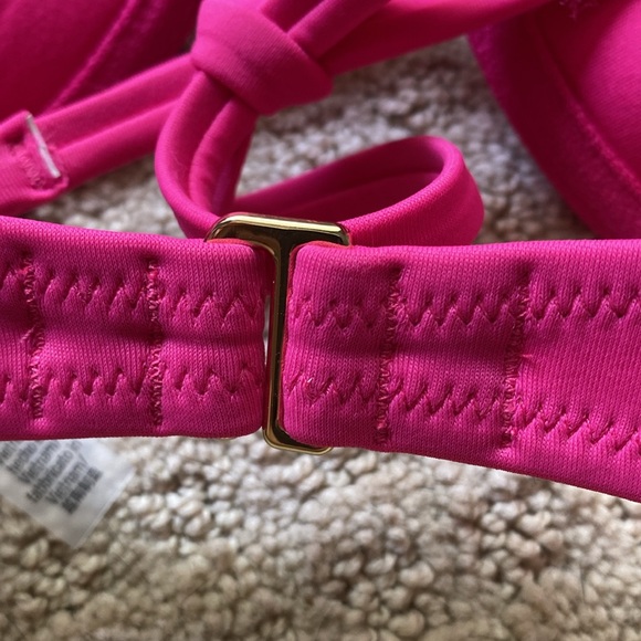 Victoria's Secret Swim Hot Pink Bombshell Push Up Triangle Halter Bikini … - Picture 7 of 9